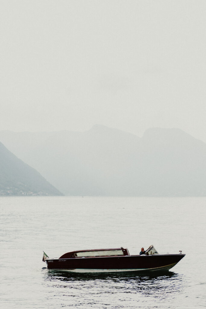 Water taxi boat in Lake Como, Italy.